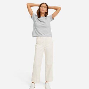 Everlane - The Organic Cotton Box-Cut Crew Neck Tee | Size XL: Heather Gray